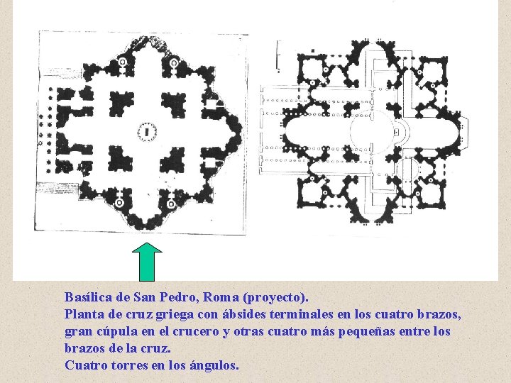 Basílica de San Pedro, Roma (proyecto). Planta de cruz griega con ábsides terminales en