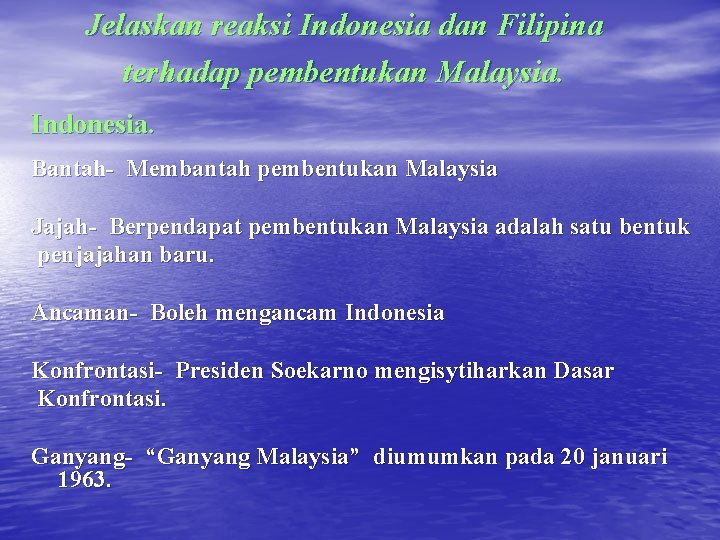 reaksi indonesia terhadap pembentukan malaysia