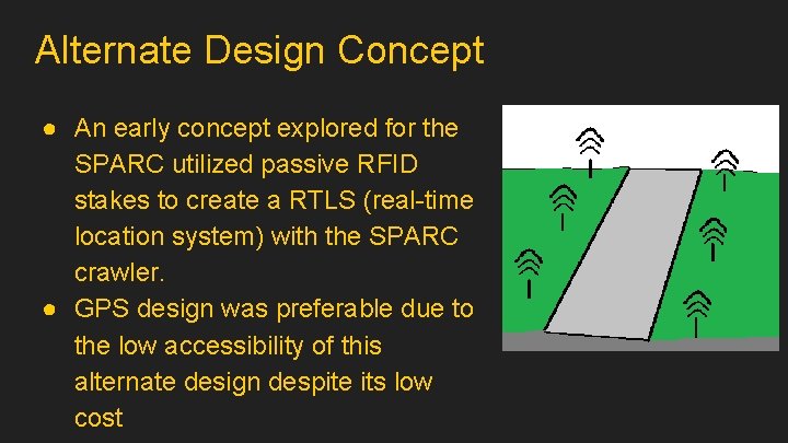 Alternate Design Concept ● An early concept explored for the SPARC utilized passive RFID