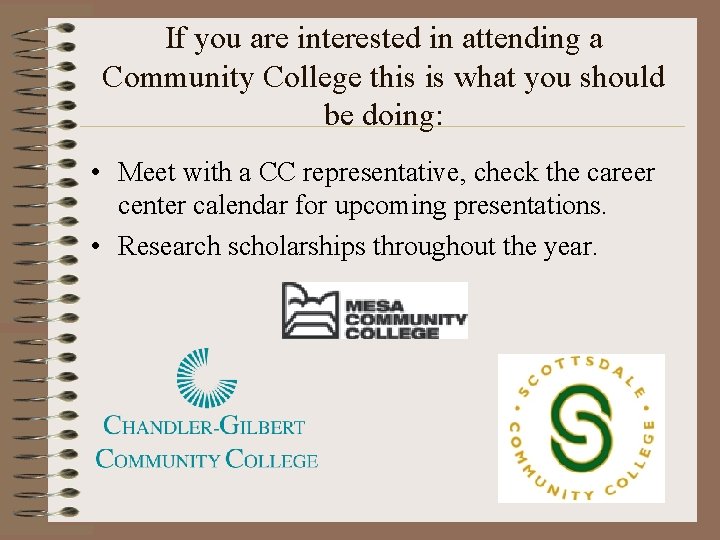 If you are interested in attending a Community College this is what you should