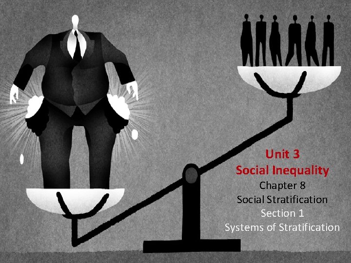 Unit 3 Social Inequality Chapter 8 Social Stratification Section 1 Systems of Stratification 