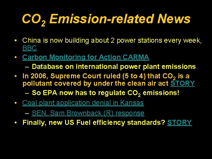 CO 2 Emission-related News • China is now building about 2 power stations every
