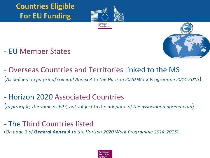 Countries Eligible For EU Funding - EU Member States - Overseas Countries and Territories