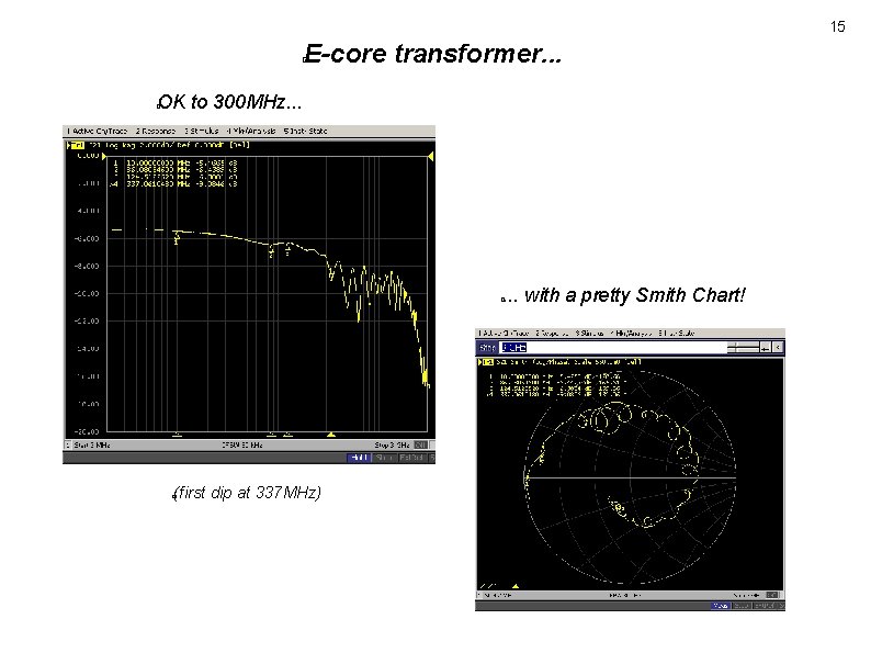 15 E-core transformer. . . � OK to 300 MHz. . . � . 15 E-core transformer. . . � OK to 300 MHz. . . � .