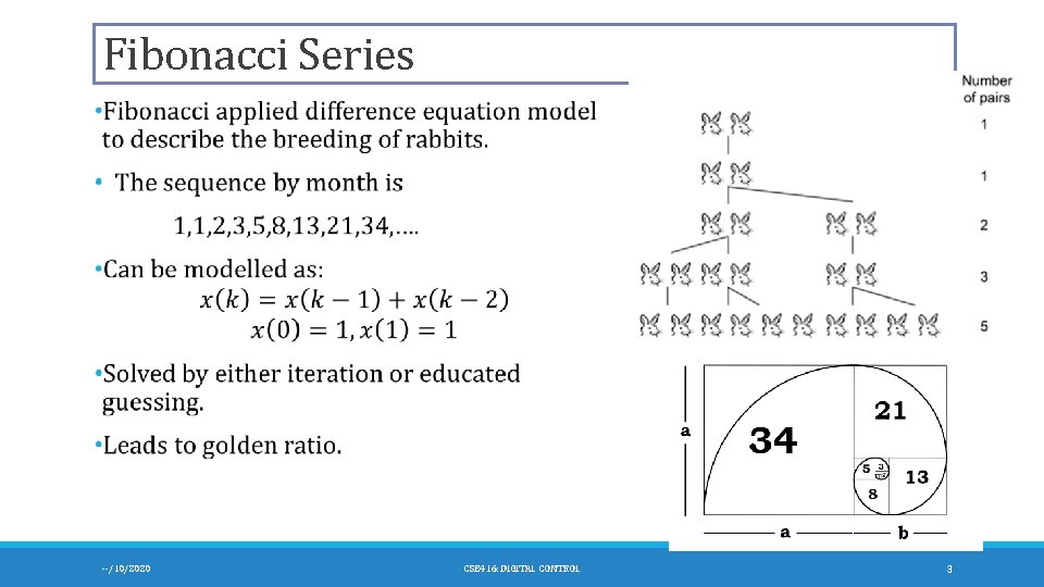 Fibonacci Series --/10/2020 CSE 416: DIGITAL CONTROL 3 