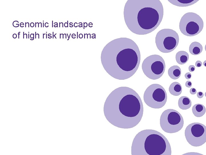 Genomic landscape of high risk myeloma 