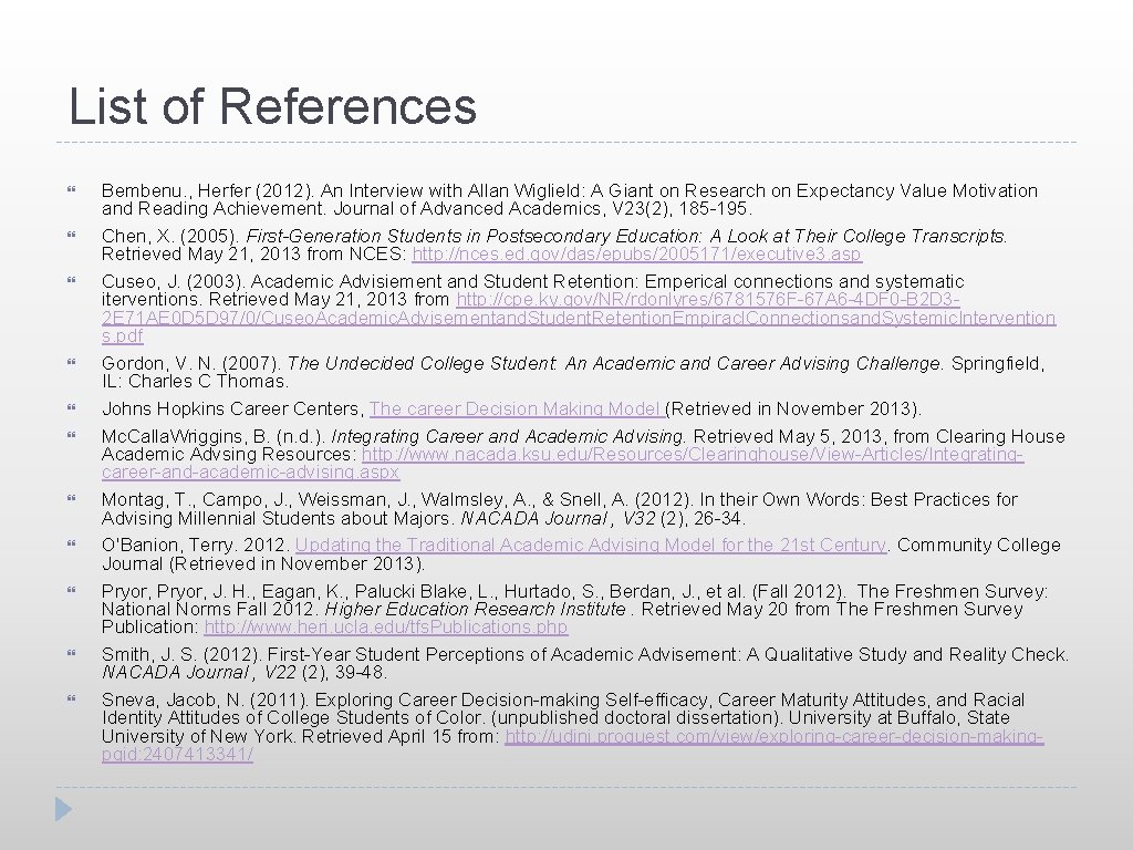 List of References Bembenu. , Herfer (2012). An Interview with Allan Wiglield: A Giant