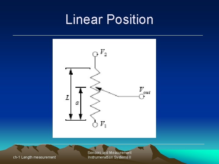Linear Position ch-1 Length measurement Sensors and Measurement Instrumenattion Systems II 