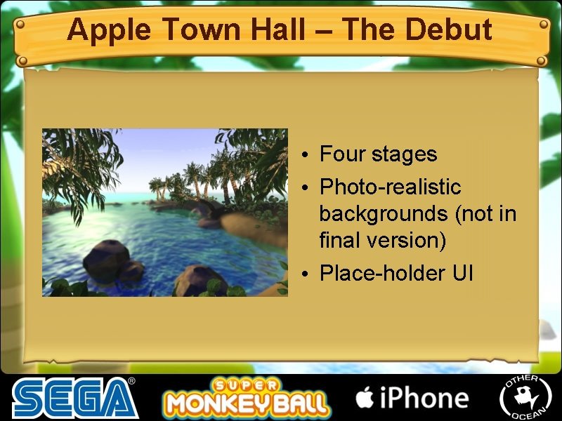 Apple Town Hall – The Debut • Four stages • Photo-realistic backgrounds (not in Apple Town Hall – The Debut • Four stages • Photo-realistic backgrounds (not in
