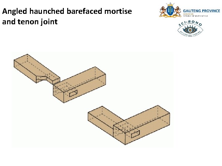 Angled haunched barefaced mortise and tenon joint 