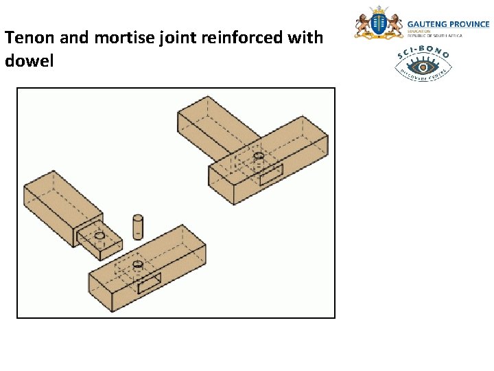 Tenon and mortise joint reinforced with dowel 