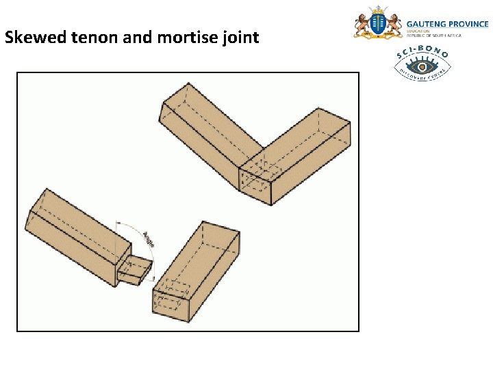 Skewed tenon and mortise joint 