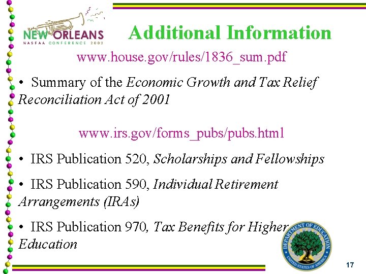 Additional Information www. house. gov/rules/1836_sum. pdf • Summary of the Economic Growth and Tax