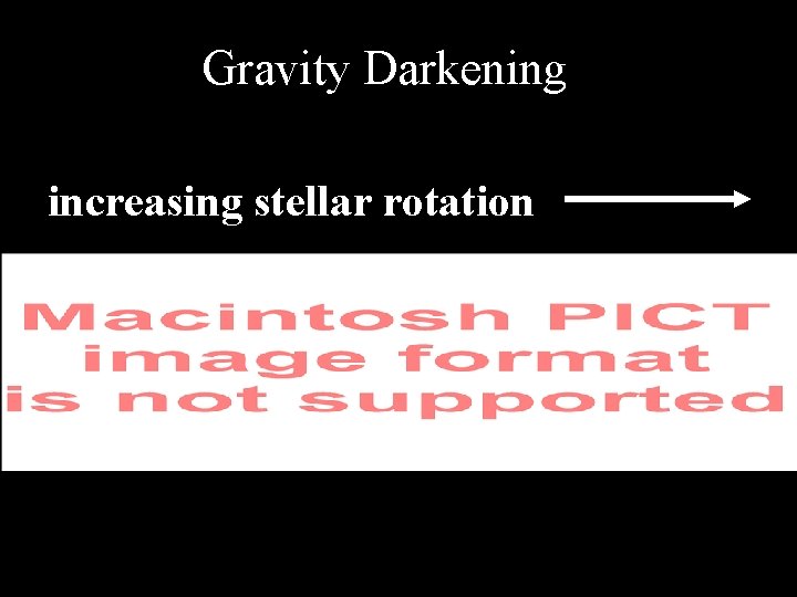 Gravity Darkening increasing stellar rotation 