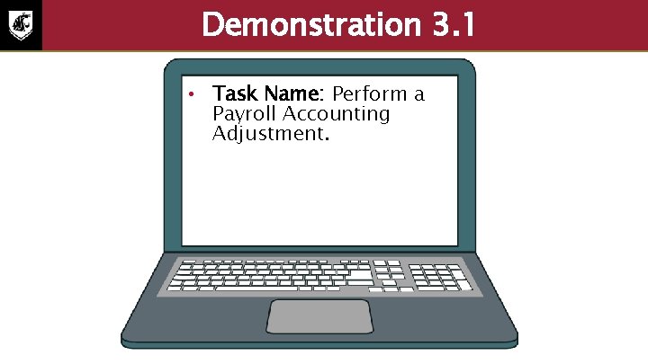 Demonstration 3. 1 • Task Name: Perform a Payroll Accounting Adjustment. 