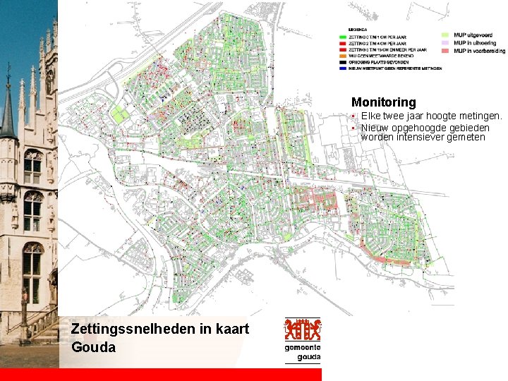 Monitoring • Elke twee jaar hoogte metingen. • Nieuw opgehoogde gebieden worden intensiever gemeten