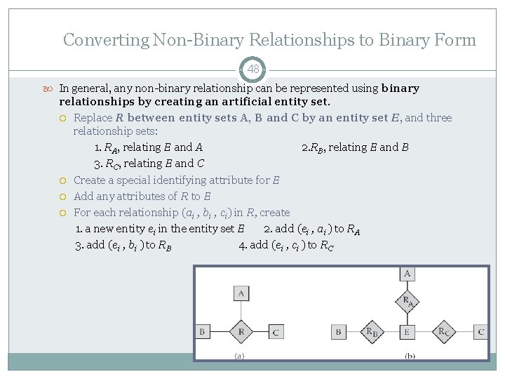 Converting Non-Binary Relationships to Binary Form 48 In general, any non-binary relationship can be Converting Non-Binary Relationships to Binary Form 48 In general, any non-binary relationship can be
