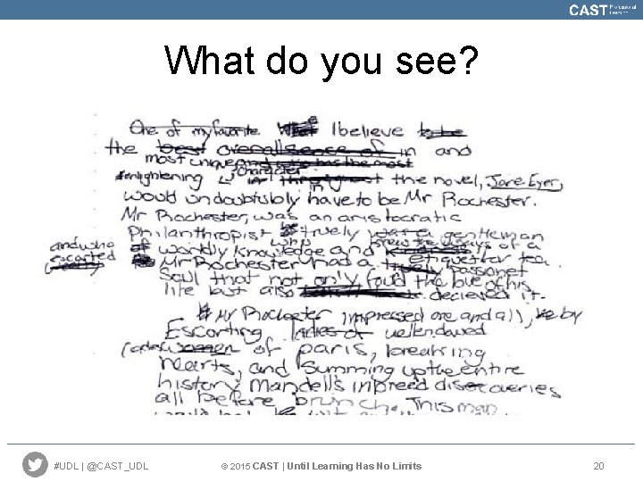 What do you see? #UDL | @CAST_UDL © 2015 CAST | Until Learning Has