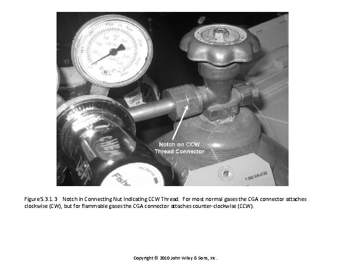 Figure 5. 3. 1. 3 Notch in Connecting Nut indicating CCW Thread. For most
