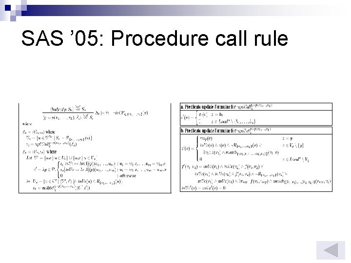 SAS ’ 05: Procedure call rule 