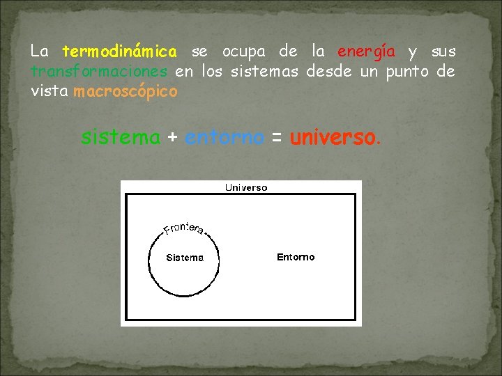 La termodinámica se ocupa de la energía y sus transformaciones en los sistemas desde