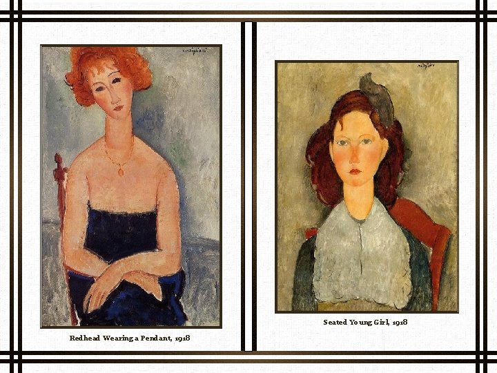 Seated Young Girl, 1918 Redhead Wearing a Pendant, 1918 