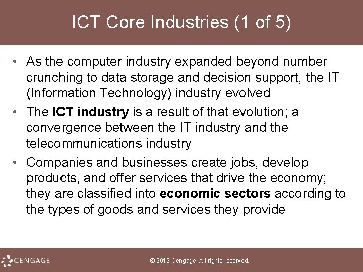 ICT Core Industries (1 of 5) • As the computer industry expanded beyond number