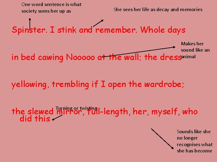 One word sentence is what society sums her up as She sees her life