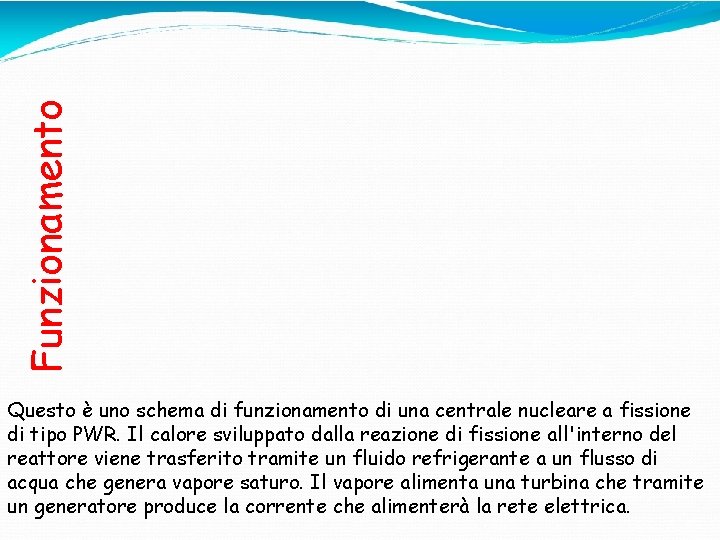 Funzionamento Questo è uno schema di funzionamento di una centrale nucleare a fissione di