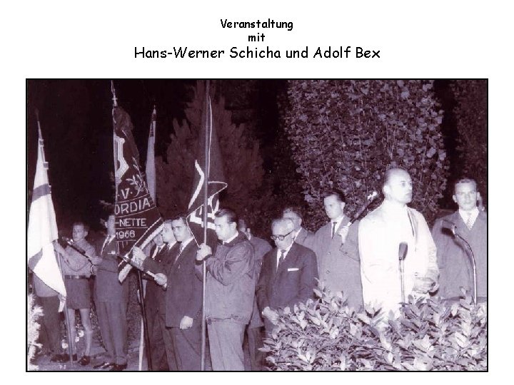 Veranstaltung mit Hans-Werner Schicha und Adolf Bex 