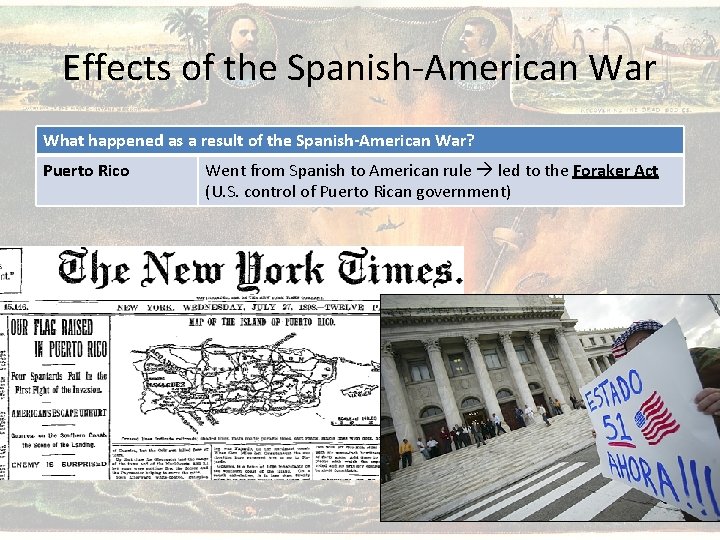 Effects of the Spanish-American War What happened as a result of the Spanish-American War?