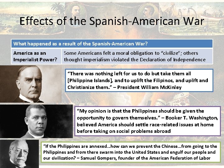 Effects of the Spanish-American War What happened as a result of the Spanish-American War?