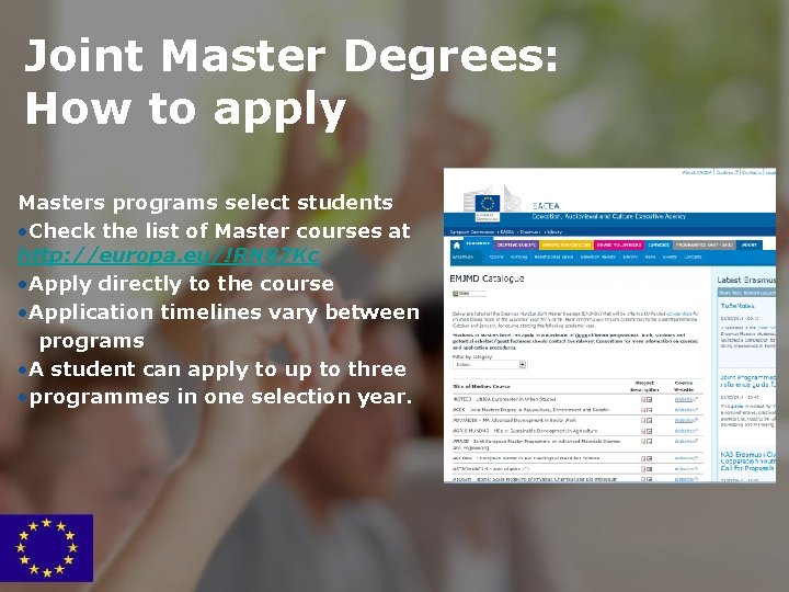 Joint Master Degrees: How to apply Masters programs select students • Check the list