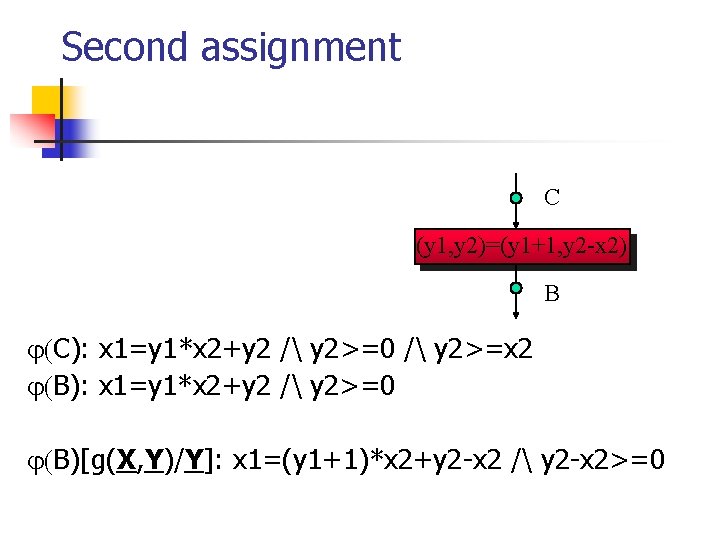 Second assignment C (y 1, y 2)=(y 1+1, y 2 -x 2) B C):