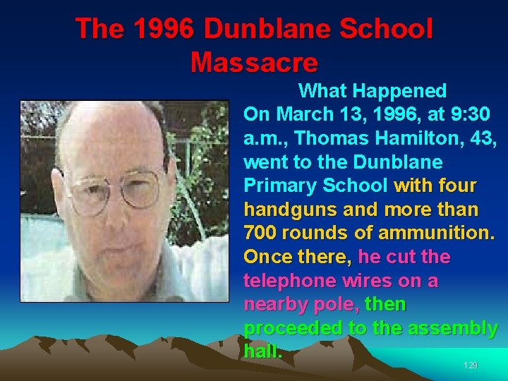 The 1996 Dunblane School Massacre What Happened On March 13, 1996, at 9: 30