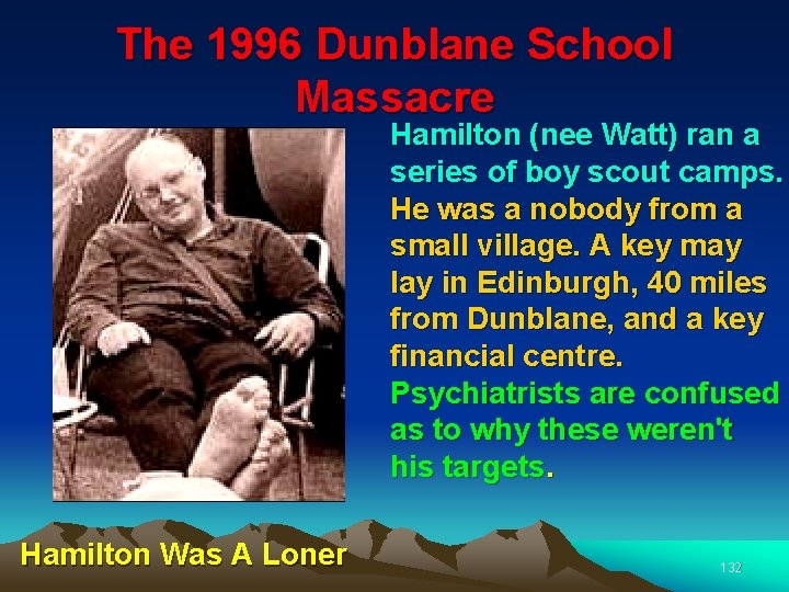 The 1996 Dunblane School Massacre Hamilton (nee Watt) ran a series of boy scout