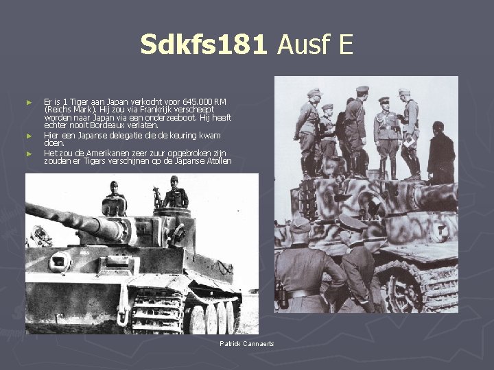 Sdkfs 181 Ausf E ► ► ► Er is 1 Tiger aan Japan verkocht