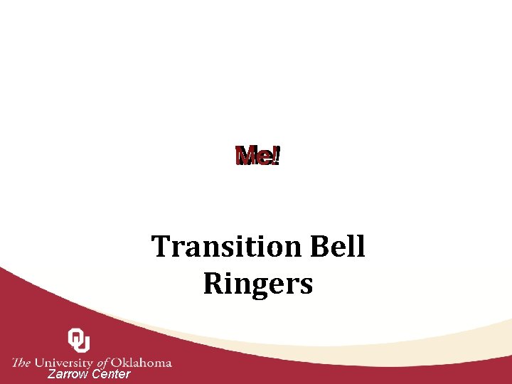 Screenshot of the Me! logo. Transition Bell Ringers Zarrow Center 