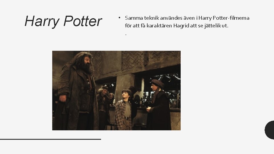 Harry Potter • Samma teknik användes även i Harry Potter-filmerna för att få karaktären