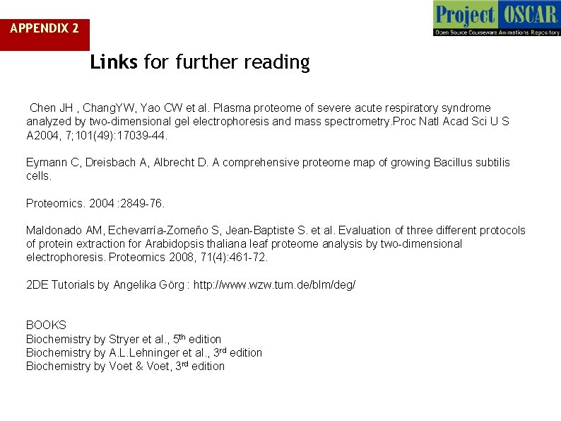 APPENDIX 2 Links for further reading Chen JH , Chang. YW, Yao CW et