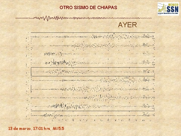OTRO SISMO DE CHIAPAS AYER 13 de marzo, 17: 01 hrs, M=5. 5 