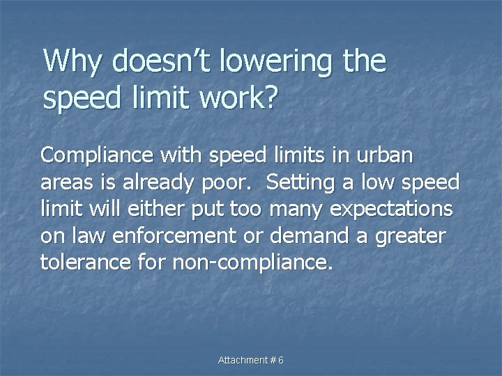 Why doesn’t lowering the speed limit work? Compliance with speed limits in urban areas