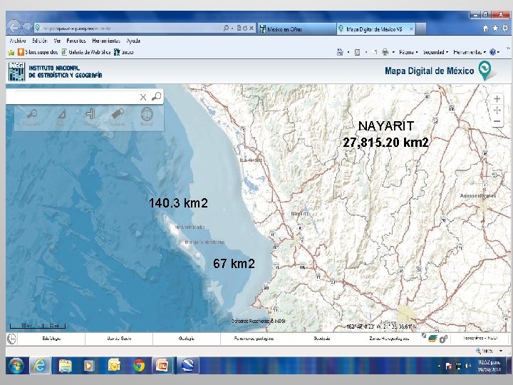 NAYARIT 27, 815. 20 km 2 140. 3 km 2 67 km 2 