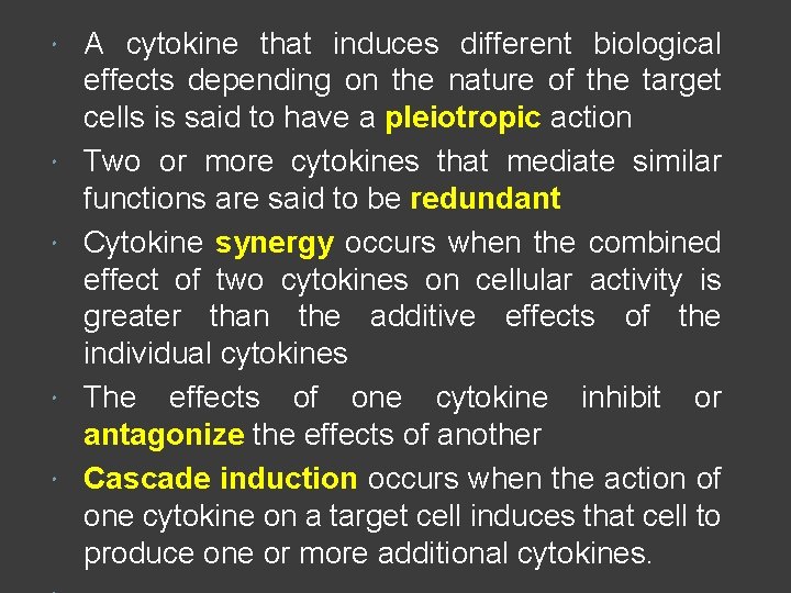  A cytokine that induces different biological effects depending on the nature of the