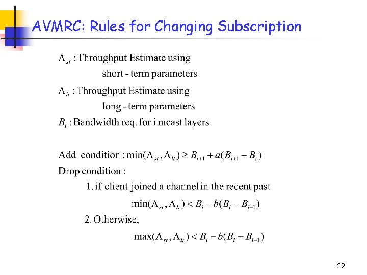 AVMRC: Rules for Changing Subscription 22 AVMRC: Rules for Changing Subscription 22