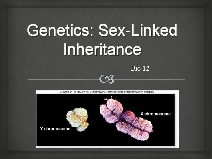 Genetics: Sex-Linked Inheritance Bio 12 