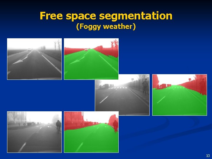 Free space segmentation (Foggy weather) 10 