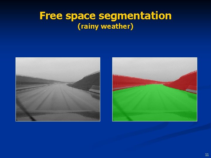 Free space segmentation (rainy weather) 11 