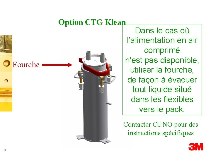 Option CTG Klean Fourche Dans le cas où l’alimentation en air comprimé n’est pas