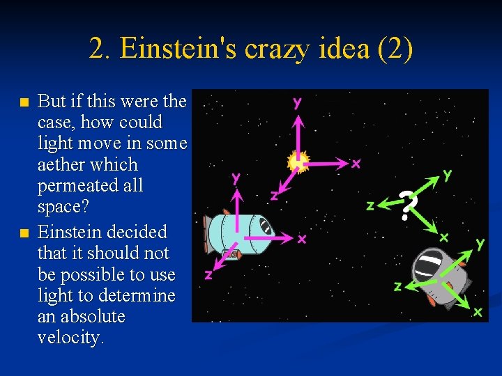 2. Einstein's crazy idea (2) n n But if this were the case, how
